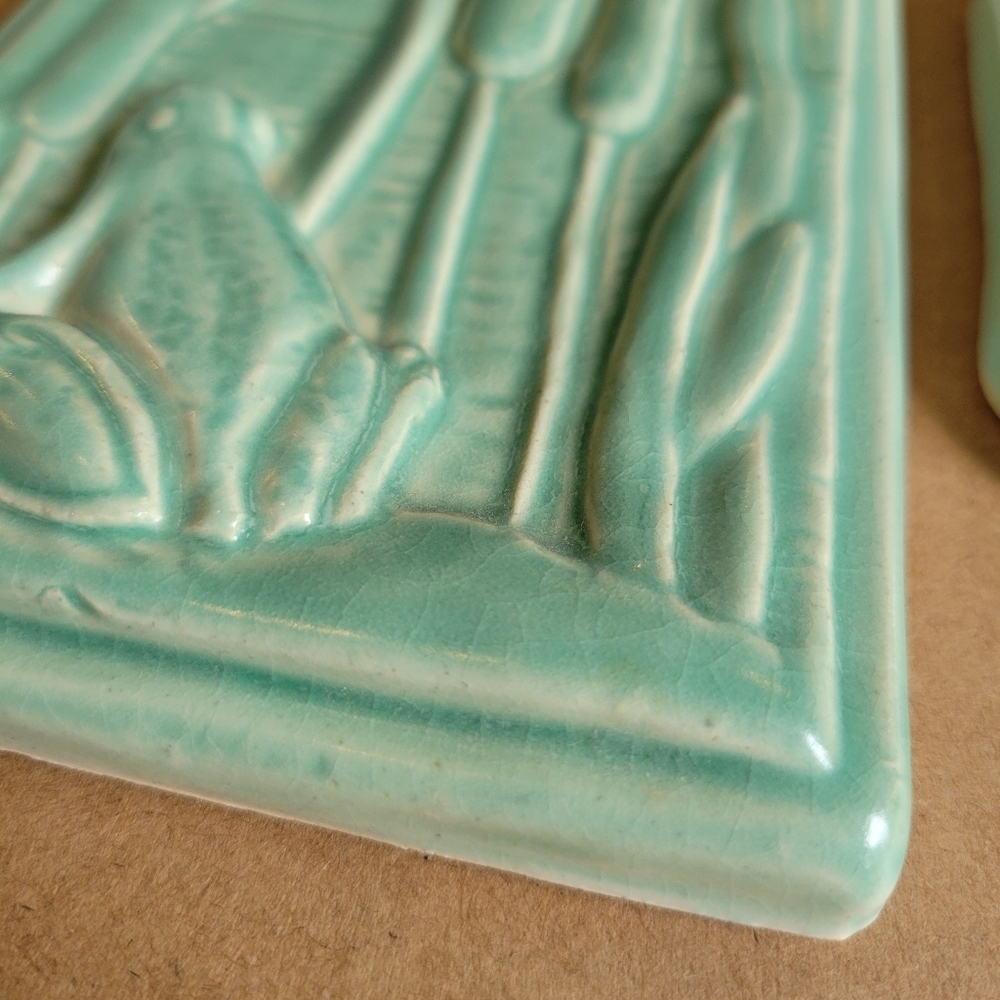Vintage Tyge Handmade Wall Tile Set- Made In Traverse City Michigan Ceramic - Picture 4 of 16